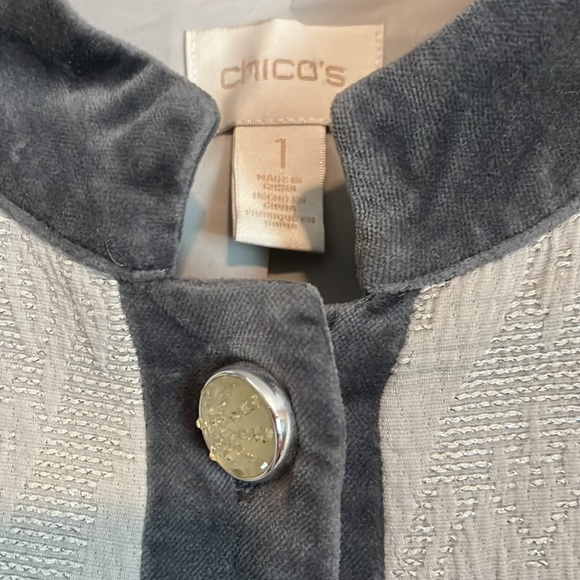 Coat grey and cream CHICOS SIZE 1 - Picture 4 of 9